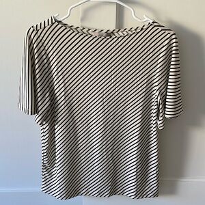 H&M Striped Flutter Sleeve Top